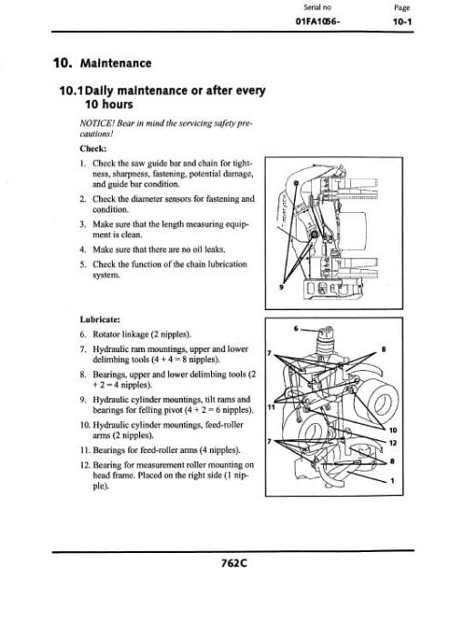 Timberjack 762C Harvester Head Service Repair Manual (SN 01FA1056 and up) - Image 5