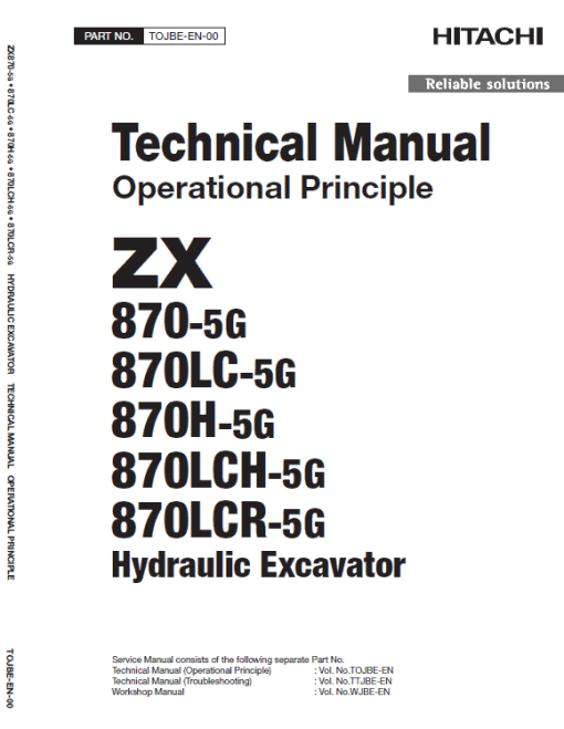 Hitachi ZX870-5G Excavator Service Repair Manual - Image 3