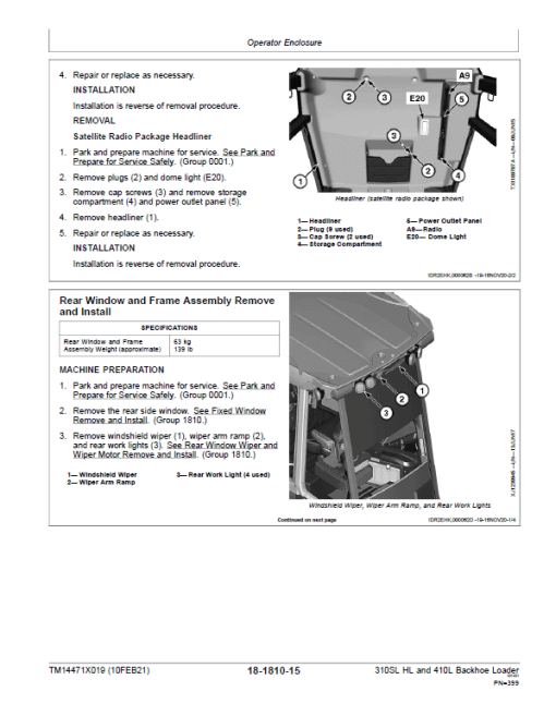 John Deere 310SL HL, 410L Backhoe Loader Repair Technical Manual (S.N after F390996 - ) - Image 5