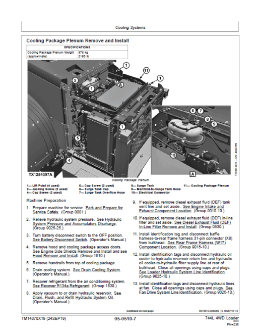 John Deere 744L 4WD Loader Repair Technical Manual (S.N D697293 - ) - Image 5