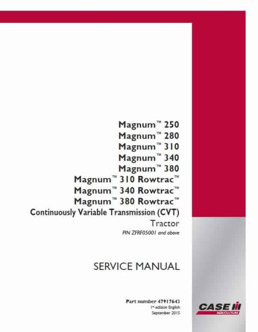 Case 250, 280, 310, 340, 380 Magnum Tractor Service Manual - Image 5