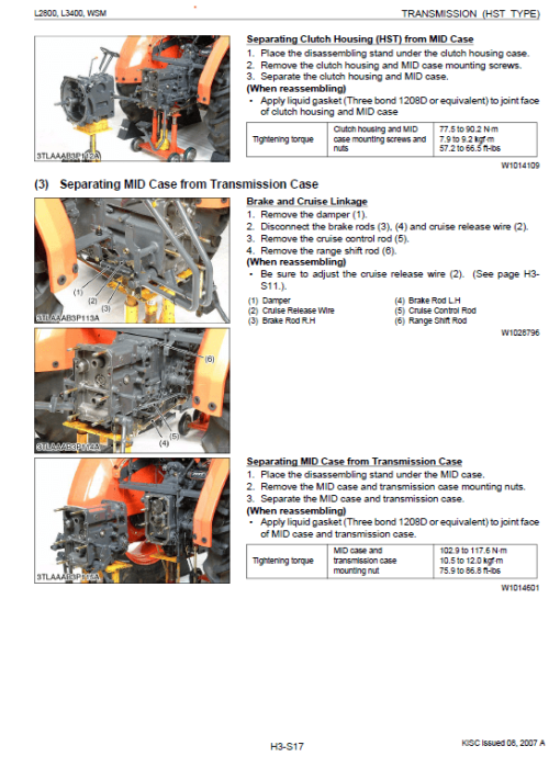 Kubota L2800, L3400 Tractor Workshop Service Manual - Image 5