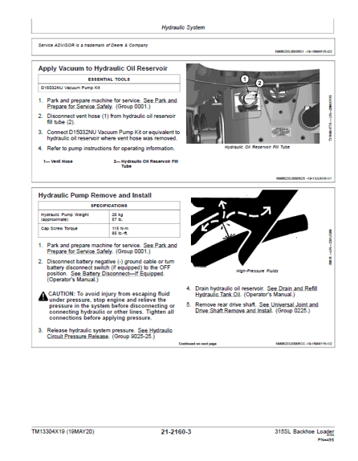 John Deere 315SL Backhoe Loader Repair Technical Manual (S.N F273920 - F390995) - Image 5