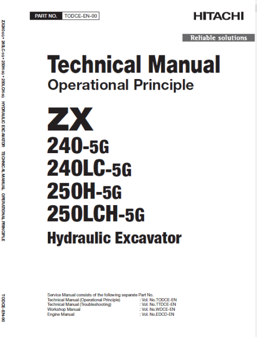 Hitachi ZX240-5G, ZX240LC-5G and ZX250LCH-5G Excavator Repair Manual - Image 5