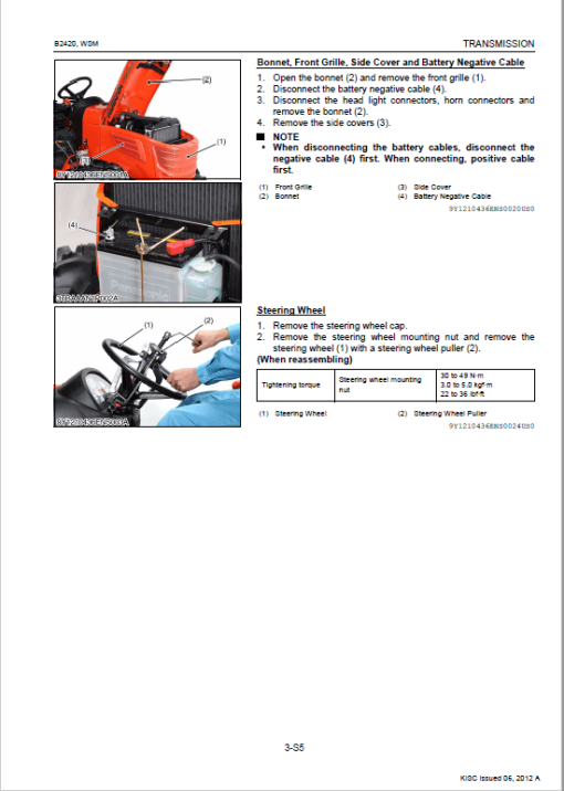 Kubota B2420 Tractor Service Manual - Image 5