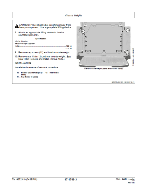 John Deere 824L 4WD Loader Repair Technical Manual (S.N D697293 - ) - Image 5