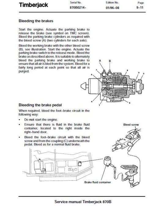 Timberjack 870B Single Grip Harvester Service Repair Manual - Image 5