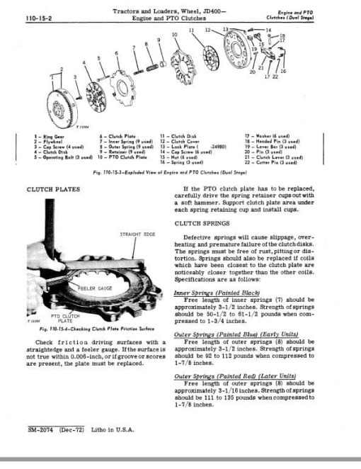 John Deere JD400 Tractor Repair Technical Manual (SM2074) - Image 5