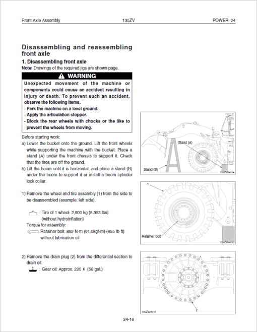 Kawasaki 135ZV Wheel Loader Repair Service Manual - Image 5