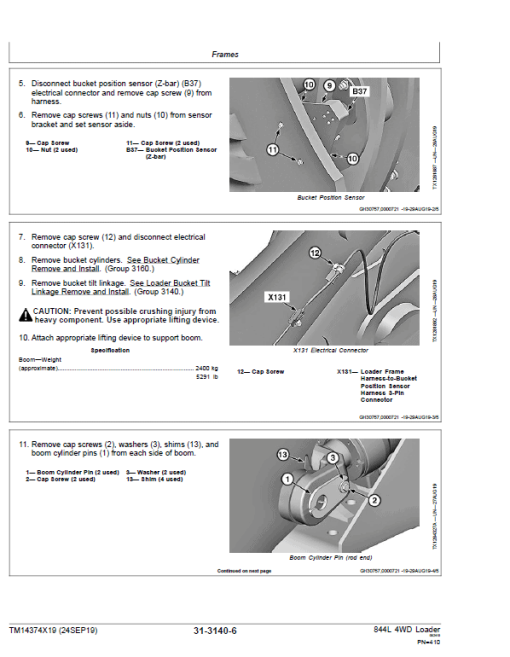 John Deere 844L 4WD Loader Repair Technical Manual (S.N D697293 - ) - Image 5