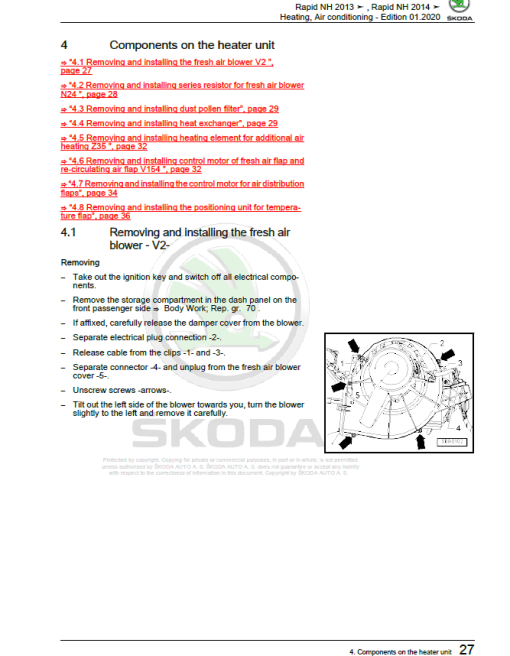 SKODA RAPID (NH) Repair Service Manual - Image 5