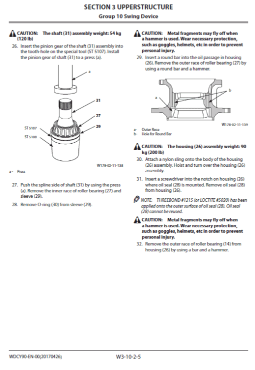 Hitachi ZX240-5A, ZX240LC-5A and ZX250LCH-5A Excavator Repair Manual - Image 5