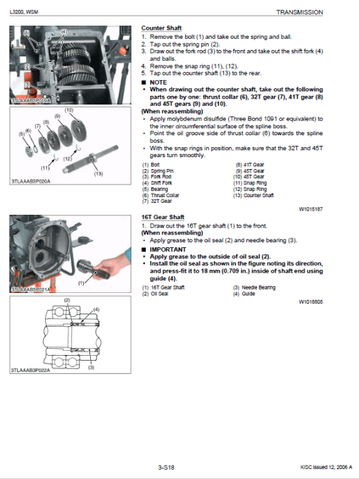 Kubota L3200, L3800 Tractor Workshop Service Manual - Image 6