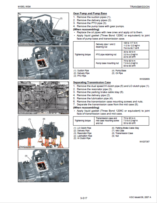 Kubota M96S, M108S Tractor Workshop Service Repair Manual - Image 5