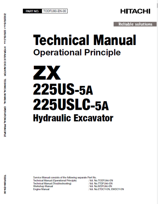 Hitachi ZX225US-5A and ZX225USLC-5A ZAXIS Excavator Repair Manual - Image 5