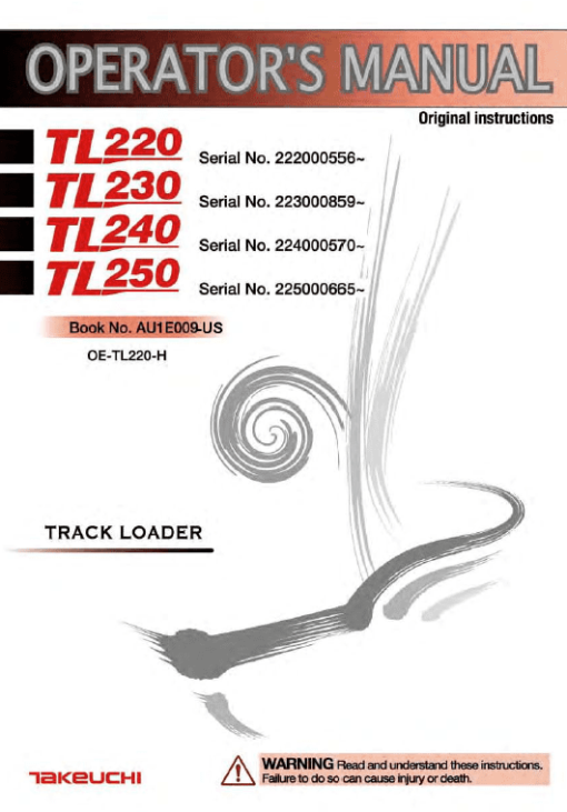 Takeuchi TL240 Loader Service Manual - Image 4