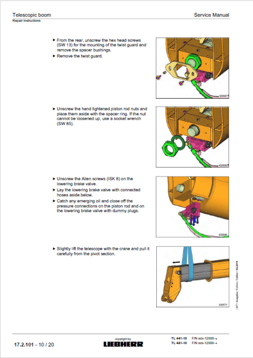 Liebherr TL441-10, TL451-10, TL441-13, TL451-13 Telescopic Handler Service Manual - Image 4