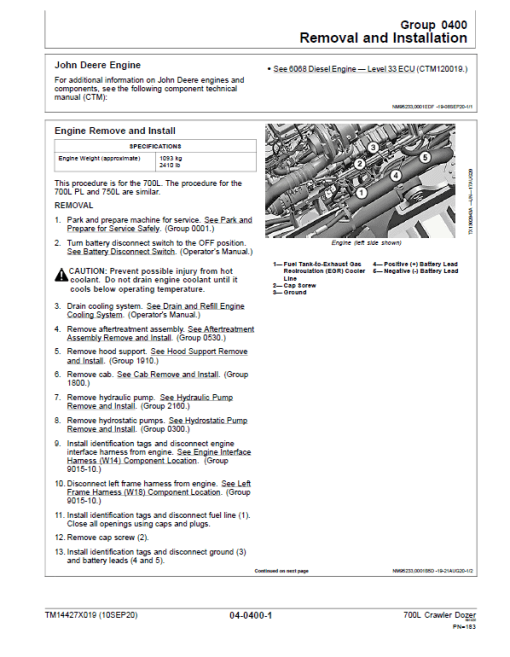 John Deere 700L Crawler Dozer Repair Technical Manual (S.N after F383562 - ) - Image 5