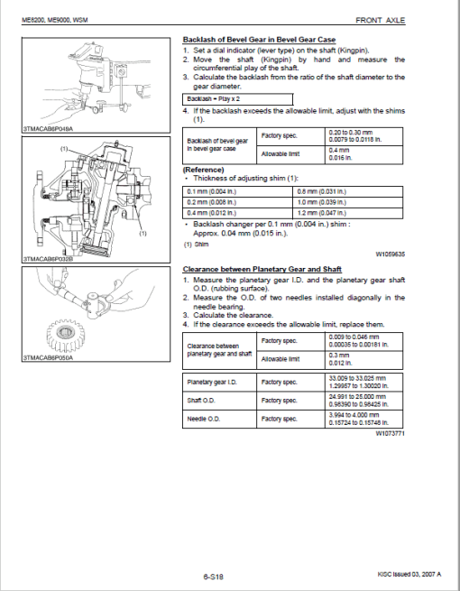 Kubota ME8200, ME9000 Tractor Workshop Service Manual - Image 5