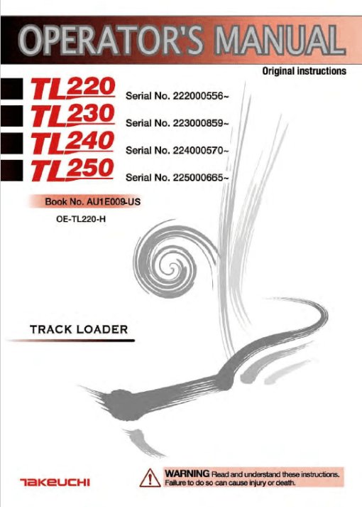 Takeuchi TL250 Compact Loader Service Manual - Image 5