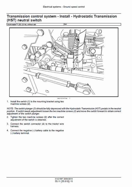 New Holland Workmaster 25S Tractor Service Manual - Image 5