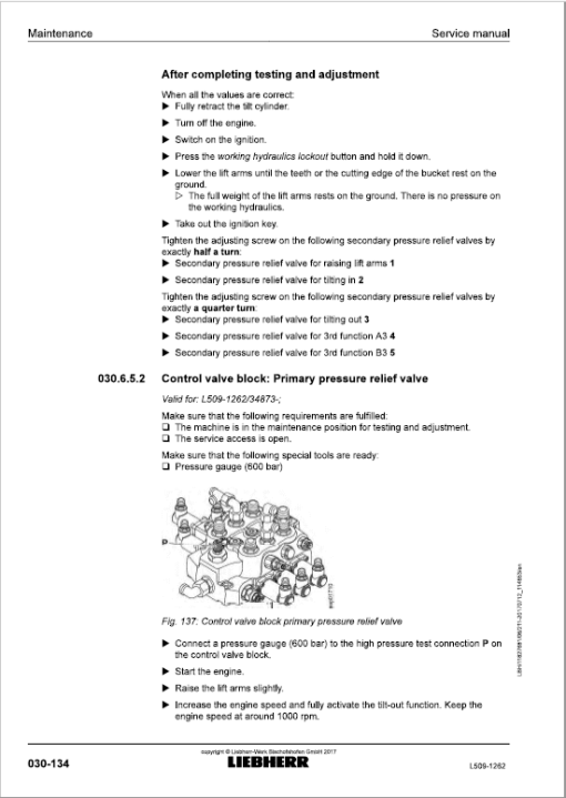 Liebherr L509 Type 1262 Wheel Loader Service Manual - Image 5