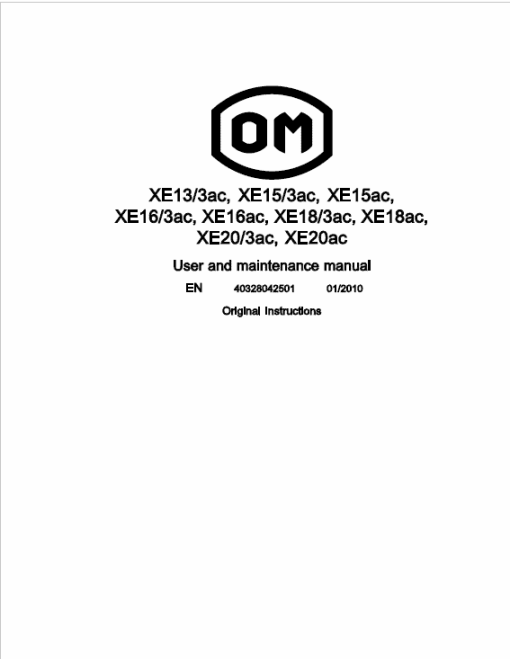 OM Pimespo XE13/3ac, XE15/3ac, XE15ac, XE16/3ac, XE16ac, XE18/3ac, XE18ac, XE20/3ac, XE20ac Manual - Image 5