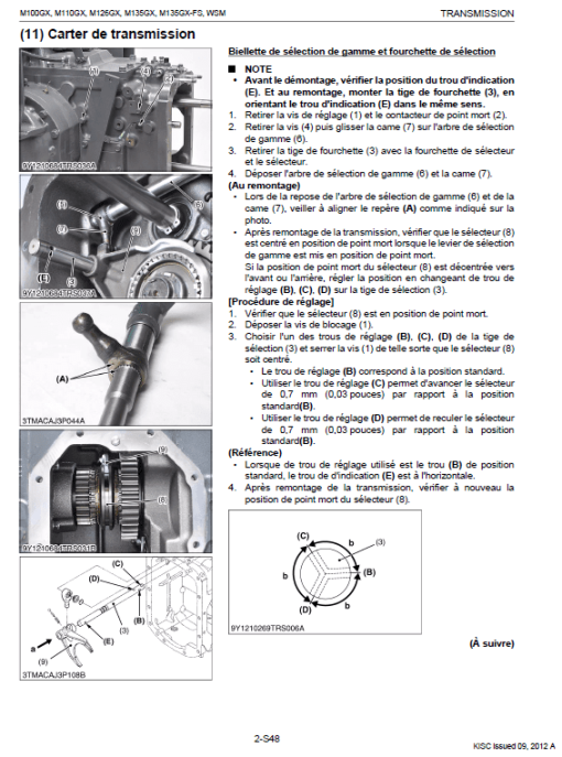 Kubota M100GX, M110GX, M126GX, M135GX Tractor Workshop Manual - Image 5