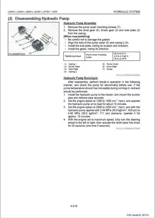 Kubota L3540-II, L4240-II, L5040-II, L5240-II, L5740-II Tractor Service Manual - Image 5