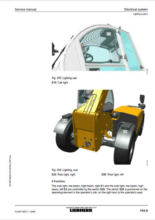 Liebherr TL436 Type 1620 Telescopic Handler Service Manual - Image 5