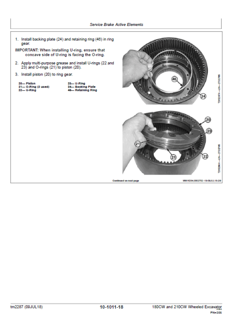 John Deere 180CW, 210CW Wheeled Excavator Repair Technical Manual - Image 5