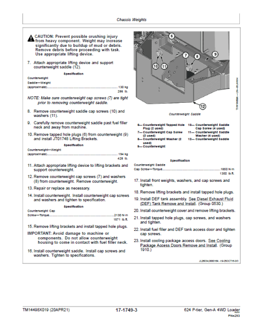 John Deere 624 P-Tier, Gen-A 4WD Loader Repair Technical Manual (S.N L_10283 - ) - Image 5