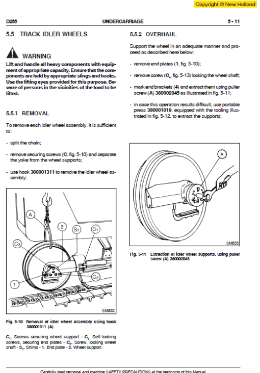 New Holland D255 Bulldozer Dozer Service Manual - Image 5