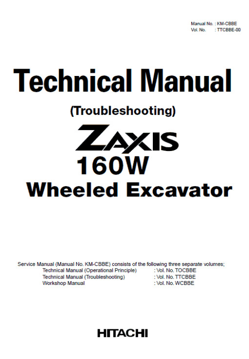 Hitachi ZX160W Wheeled Excavator Service Repair Manual - Image 6