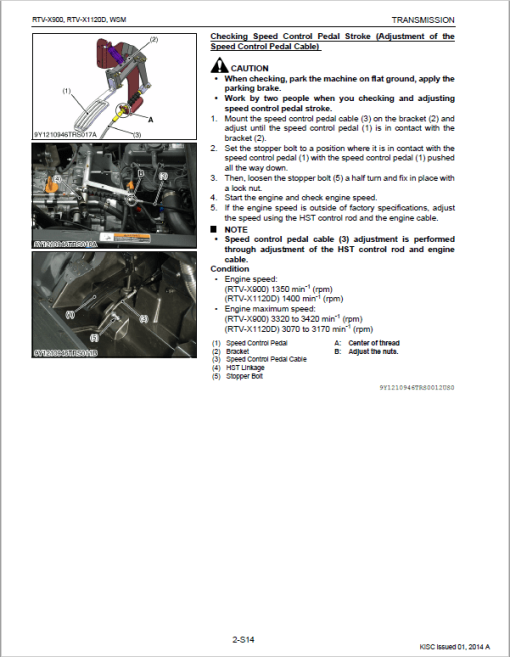 Kubota RTV-X900, RTV-X1120D Utility Vehicle Workshop Service Manual - Image 5