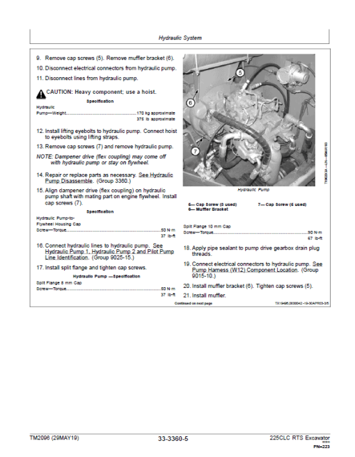 John Deere 225CLC RTS Excavator Repair Technical Manual - Image 5