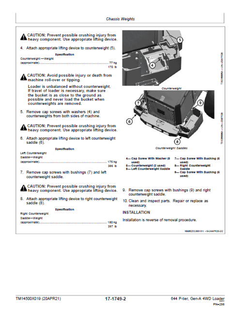 John Deere 644 P-Tier, Gen-A 4WD Loader Repair Technical Manual (S.N L_10283 - ) - Image 5