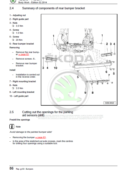 SKODA YETI (5L, 67) Repair Service Manual - Image 5