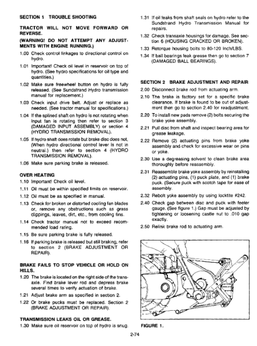 Cub Cadet 1220, 1315, 1320, 1405, 1415, 1420 Tractor Service Manual - Image 3