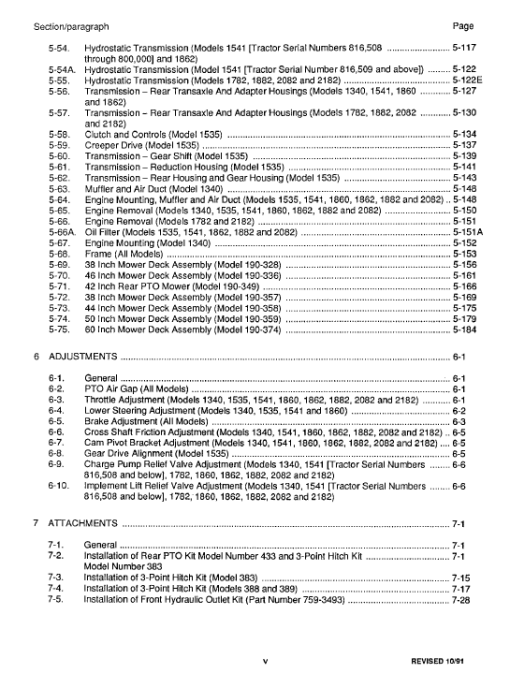 Cub Cadet 1340, 1535, 1541 and 1782 Service Manual - Image 5