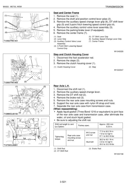 Kubota M4900, M5700 Tractor Workshop Service Manual - Image 6