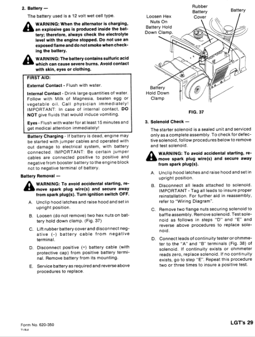 Ford LGT12, LGT14, LGT17, LGT18H Lawn Tractor Service Manual - Image 5