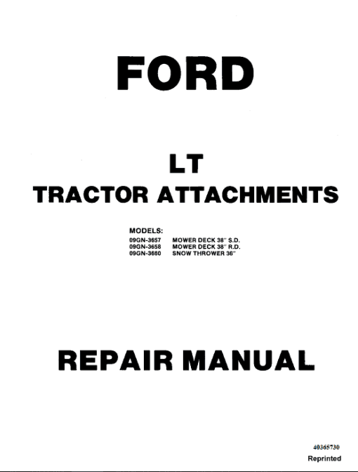 Ford LT8, LT11 Mower Tractor Service Manual - Image 5