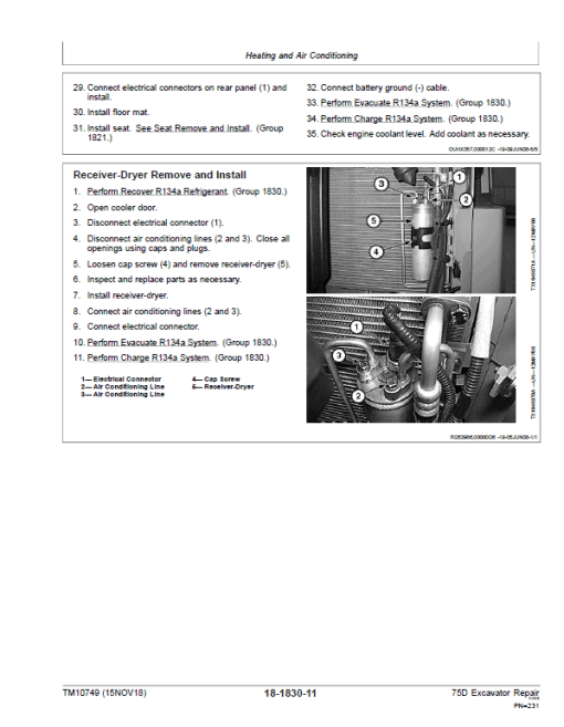 John Deere 75D Excavator Repair Technical Manual - Image 5