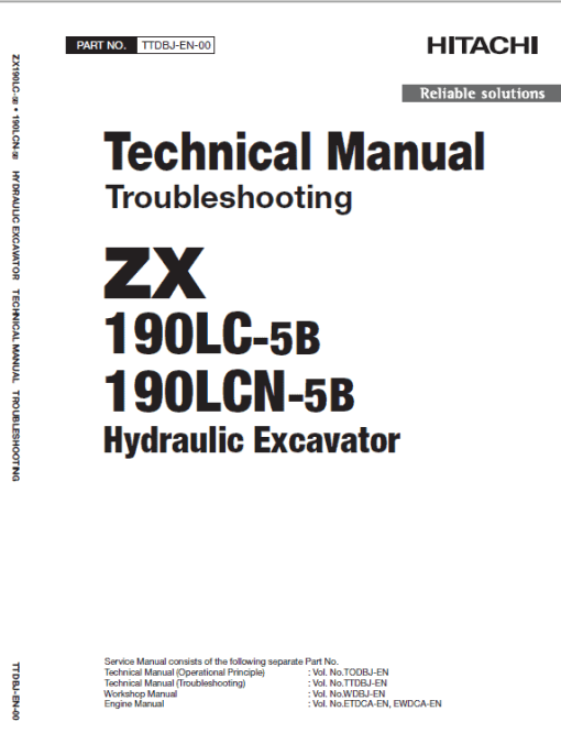 Hitachi ZX190LC-5B and ZX190LC-6 Excavator Service Repair Manual - Image 6