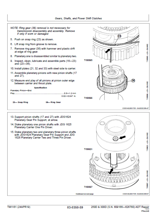 John Deere 250D, 300D Articulated Dump Truck Repair Manual (S.N 609166 -626760) - Image 5