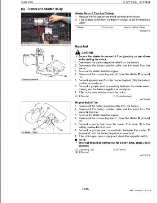 Kubota L4400, L4400HST, L4400, L4400HSTHST Tractor Workshop Repair Manual - Image 5