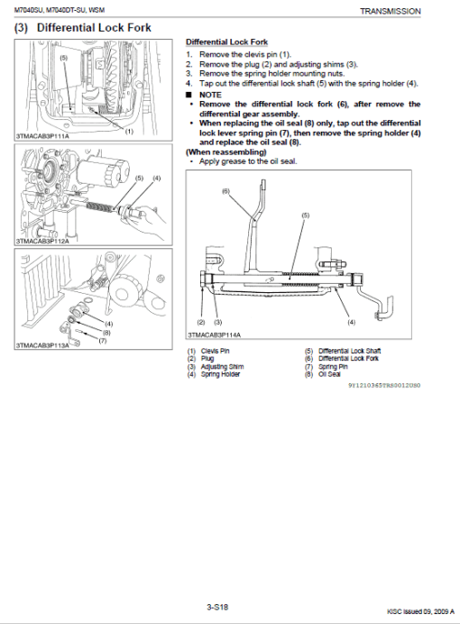 Kubota M7040SU Tractor Workshop Service Manual - Image 5