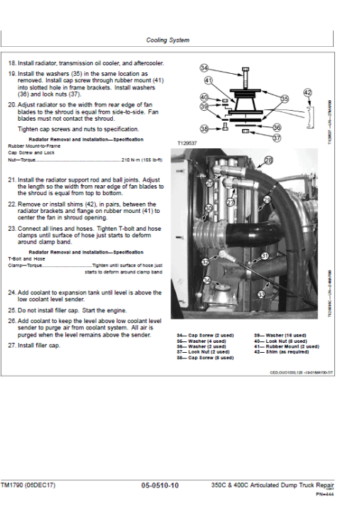 John Deere 350C, 400C Articulated Dump Truck Repair Technical Manual - Image 5