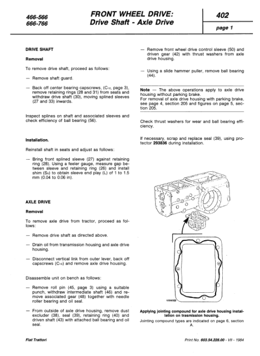 Fiat 466, 566, 666, 766 Tractor Workshop Service Manual - Image 5